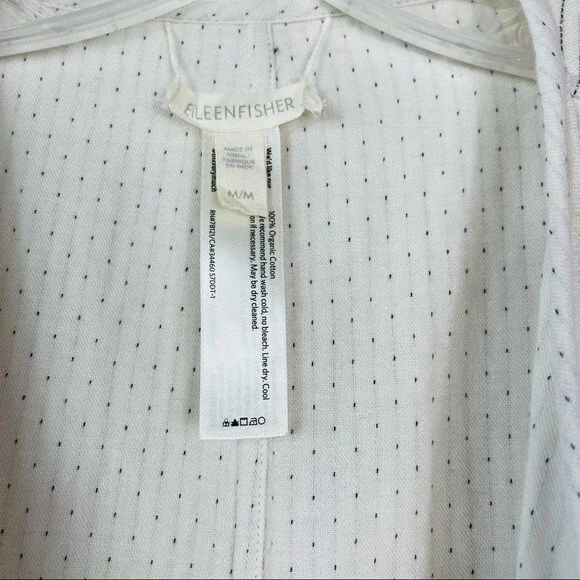 EILEEN FISHER REVERSIBLE COTTON KIMONO JACKET M Open Front Lagenlook Blazer - Picture 9 of 13